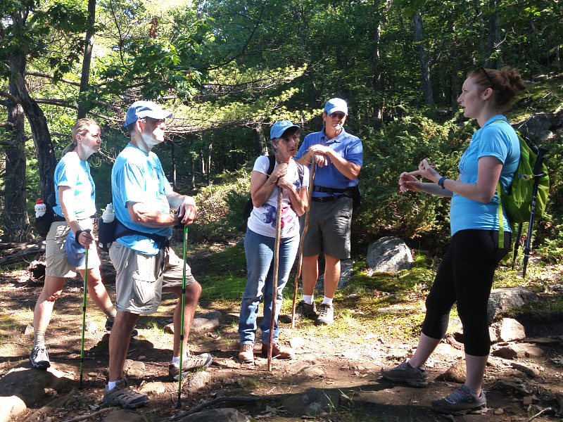 Hiker leader addressing hikers